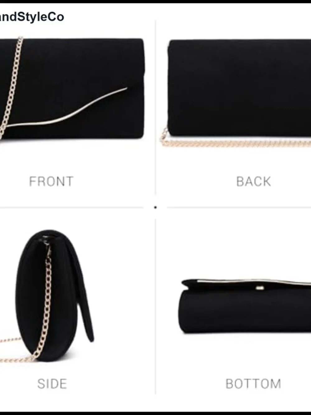 Faux Suede Evening Clutch Purse with Detachable Chain Strap
